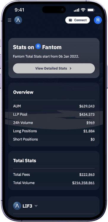 Lif3 Trade stats screen
